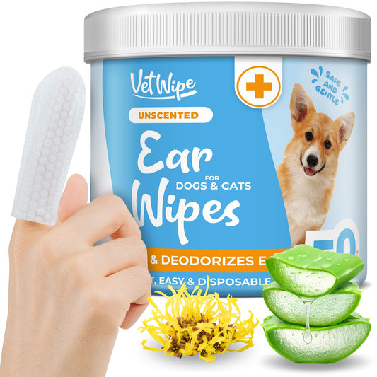 Dog Ear Cleaner Wipes - Finger Ear Wipes