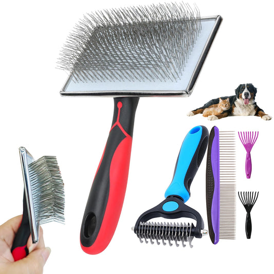 EAFBAO 5-in-1 Extra Long Pin Slicker Brush